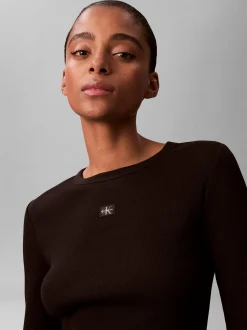 Calvin Klein Jeans Damen Langarmshirt in schwarz