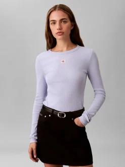 Calvin Klein Jeans Damen Langarmshirt in hellblau