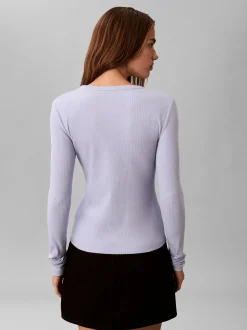 Calvin Klein Jeans Damen Langarmshirt in hellblau