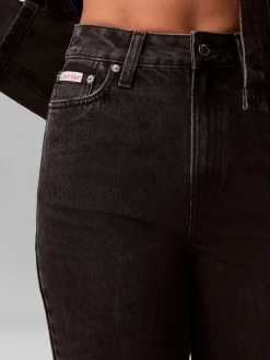 Calvin Klein Jeans Damen Mom Jeans - Barrel in schwarz