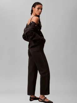 Calvin Klein Jeans Damen Mom Jeans - Barrel in schwarz