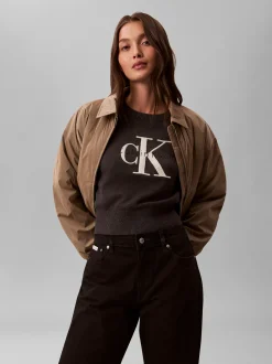 Calvin Klein Jeans Damen Pullover in anthrazit