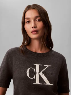 Calvin Klein Jeans Damen Pullover in anthrazit