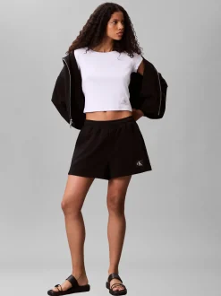 Calvin Klein Jeans Damen Sweatshorts in schwarz