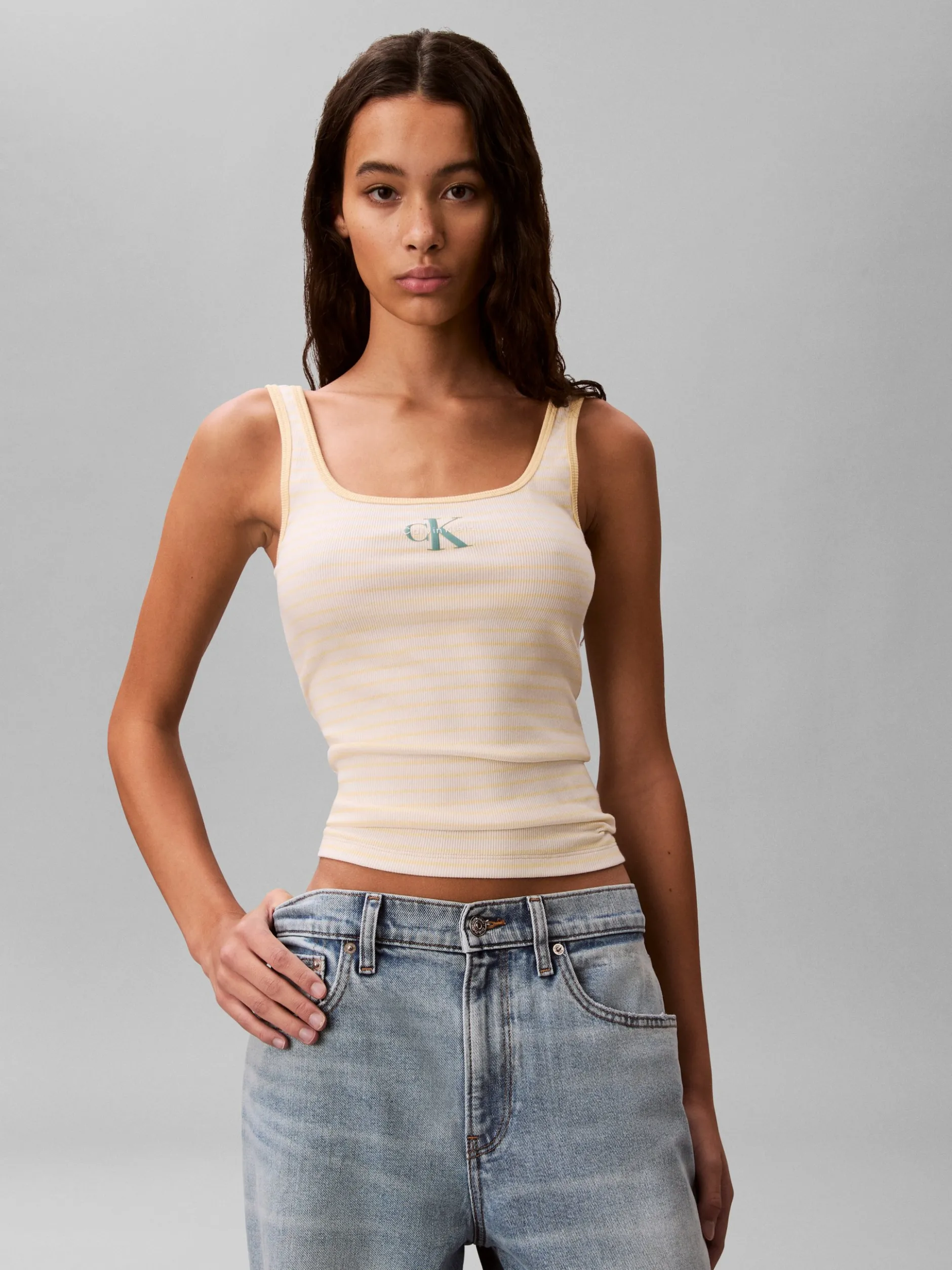 Calvin Klein Jeans Damen Tanktop in vanille weiß