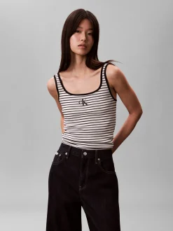 Calvin Klein Jeans Damen Tanktop in schwarz weiß