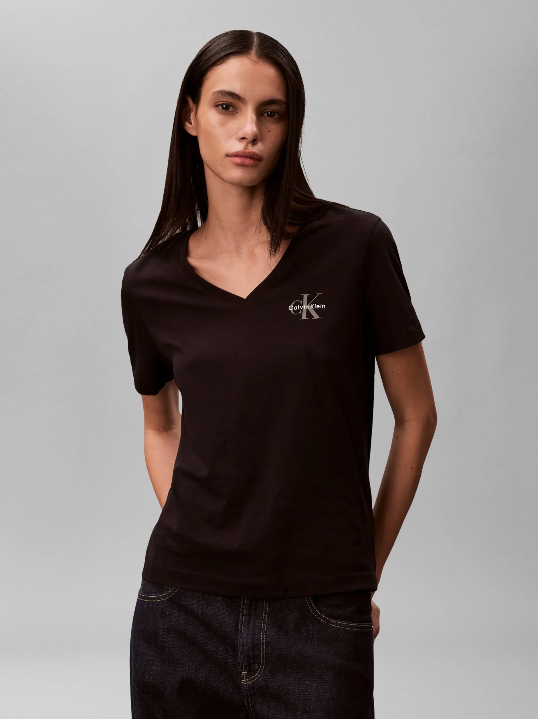 Calvin Klein Jeans Damen T-Shirt - 2er Pack in rosa schwarz