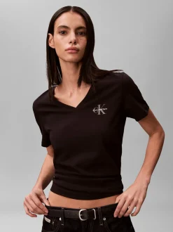 Calvin Klein Jeans Damen T-Shirt - 2er Pack in rosa schwarz