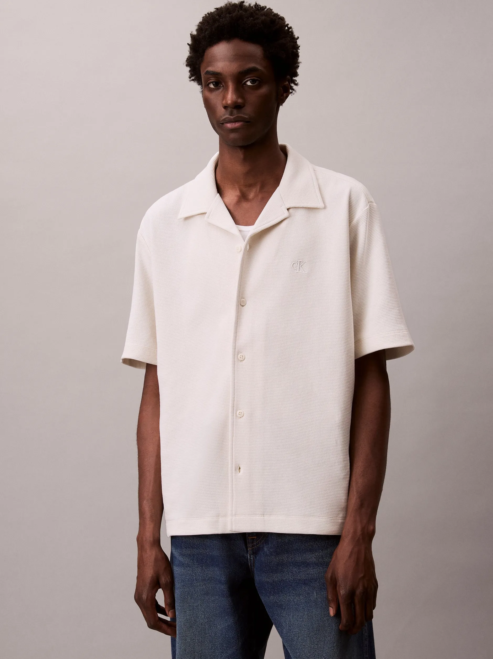 Calvin Klein Jeans Herren Poloshirt in ecru