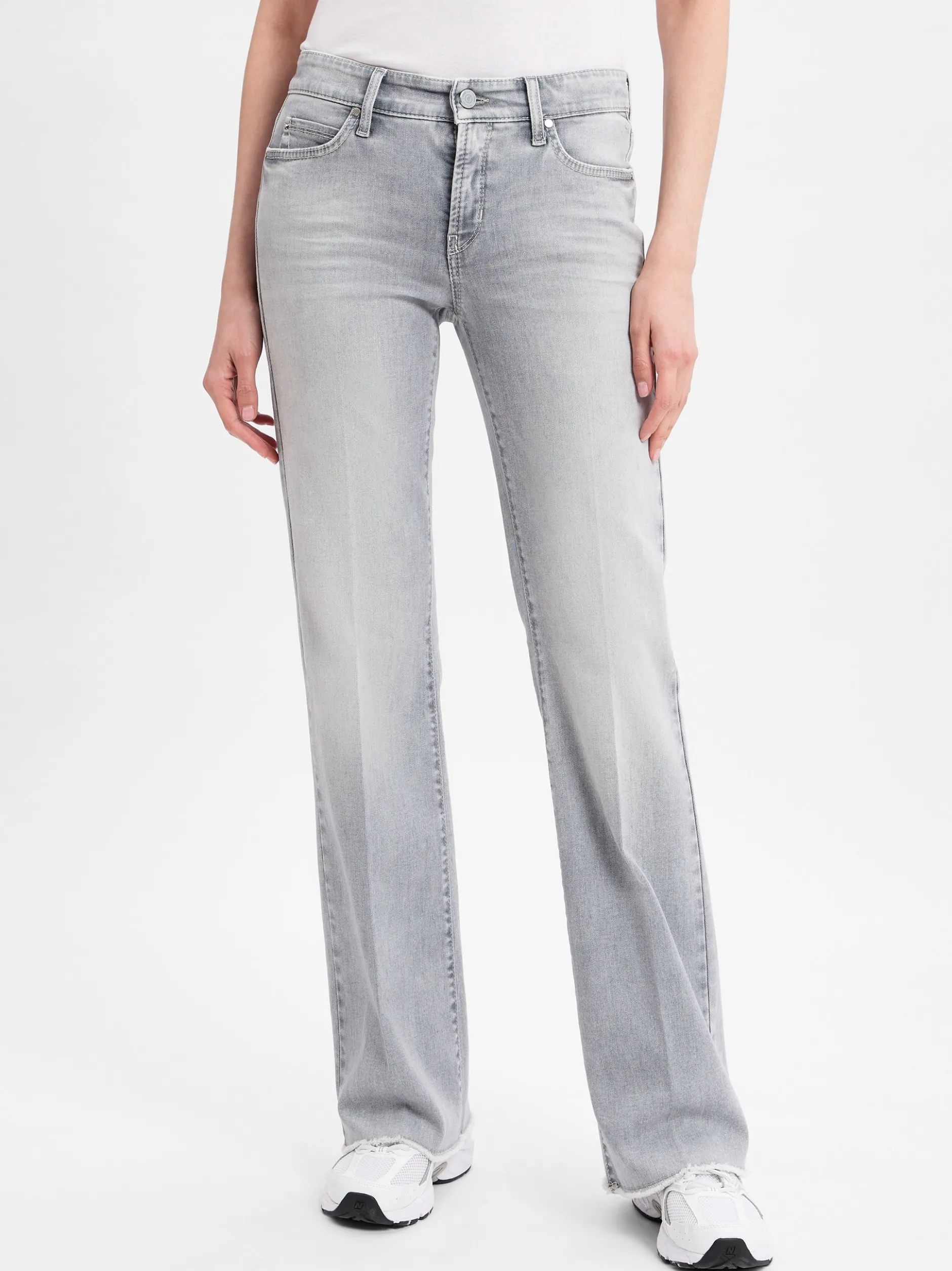Cambio Damen Bootcut-Jeans - Paris in hellgrau