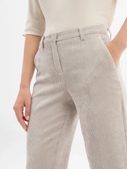 Cambio Damen Cordhose - Krystal in kitt - Länge: lang
