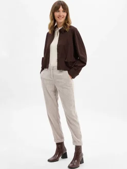 Cambio Damen Cordhose - Krystal in kitt - Länge: lang