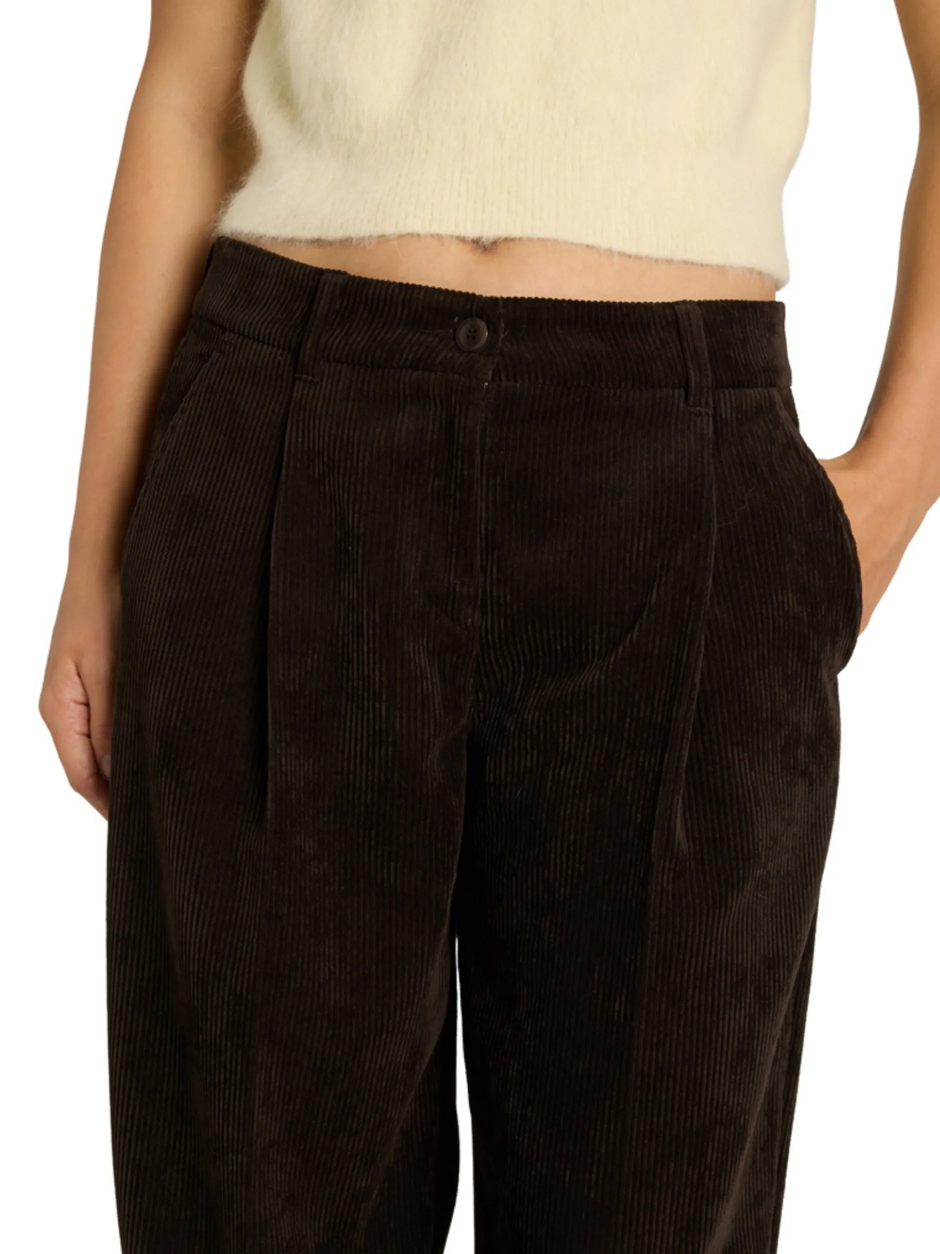 Cambio Damen Cordhose - Ortensia in schoko