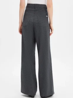 Cambio Damen Flanellhose mit Woll-Anteil - Adrienne in anthrazit