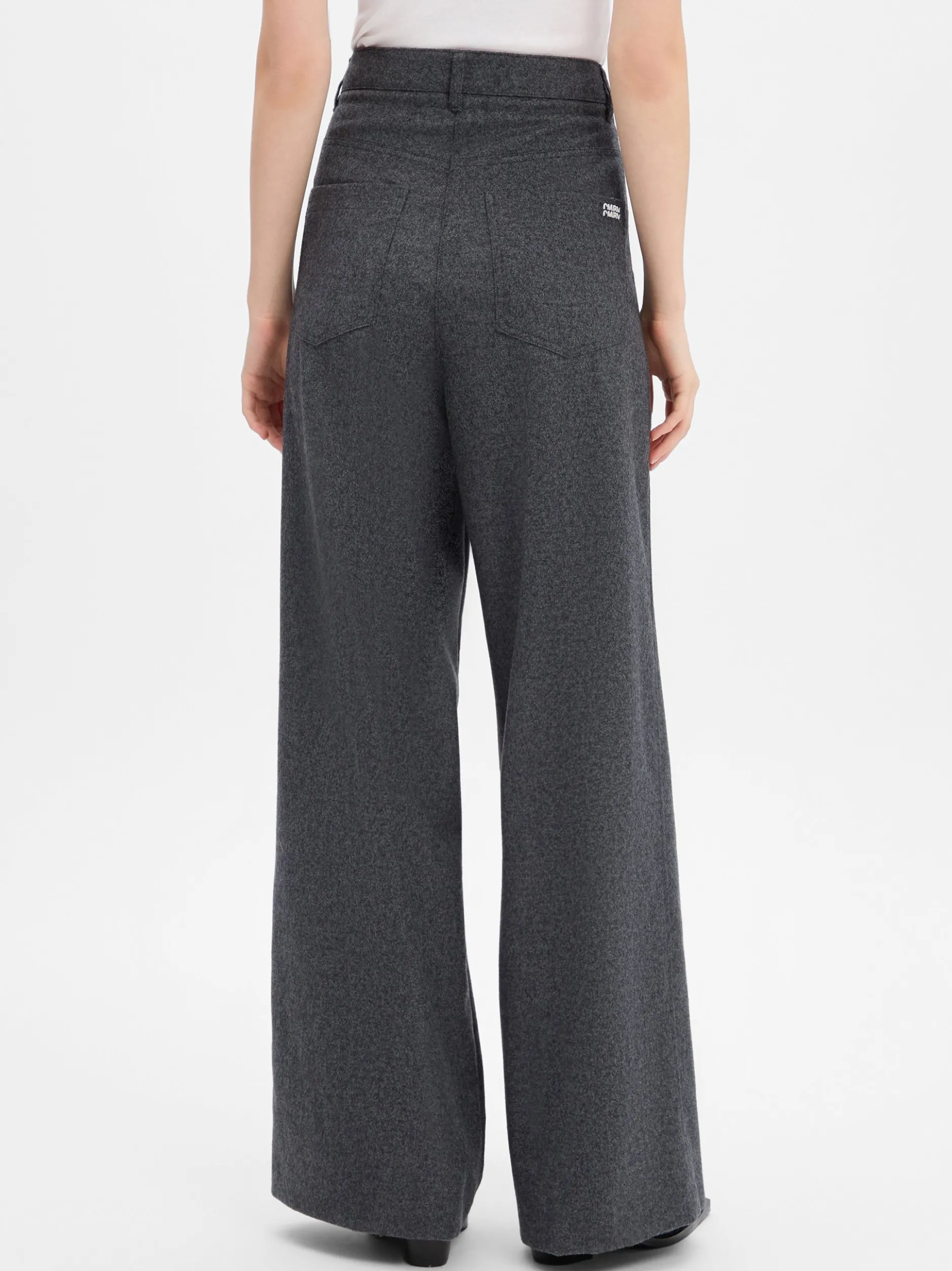 Cambio Damen Flanellhose mit Woll-Anteil - Adrienne in anthrazit