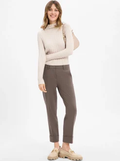 Cambio Damen Hose - Krystal in khaki - Länge: verkürzt