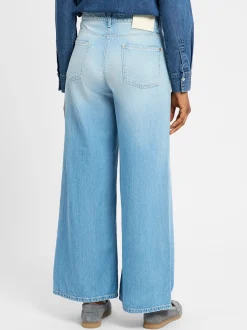 Cambio Damen Jeans - Palazzo in bleached - Länge: lang