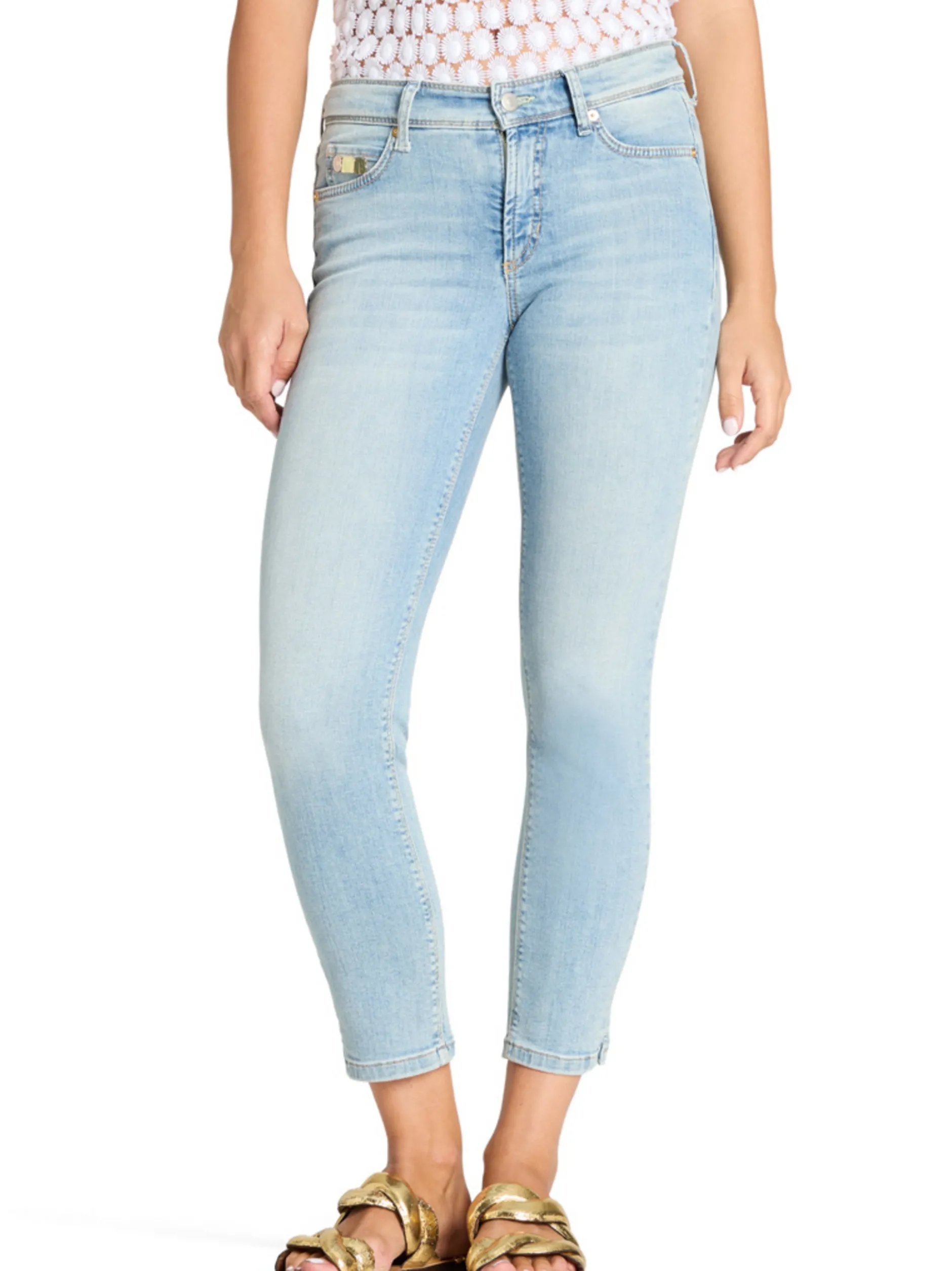 Cambio Damen Jeans - Piper in bleached - Länge: verkürzt