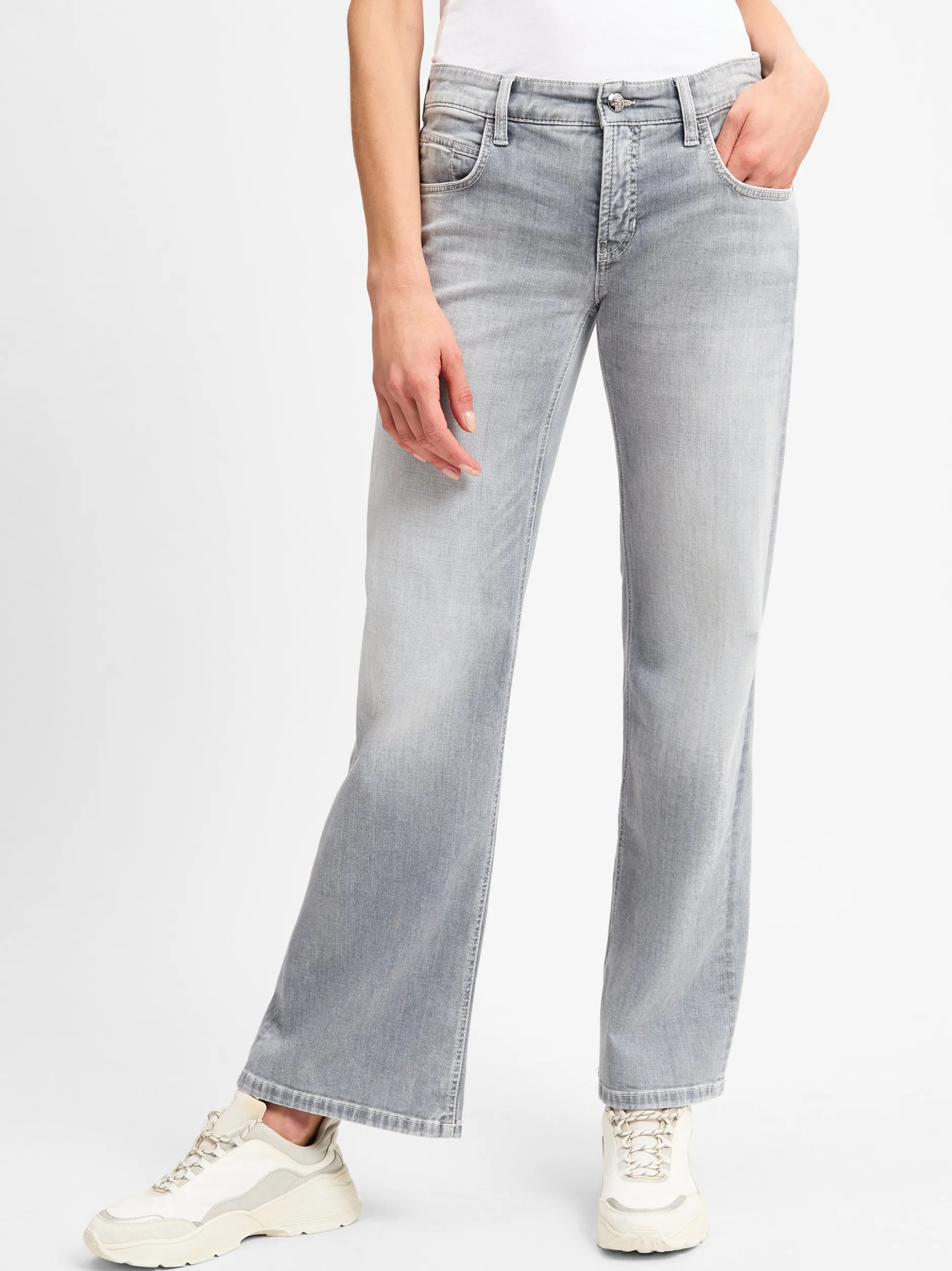 Cambio Damen Jeans - Tess in grau - Länge: lang