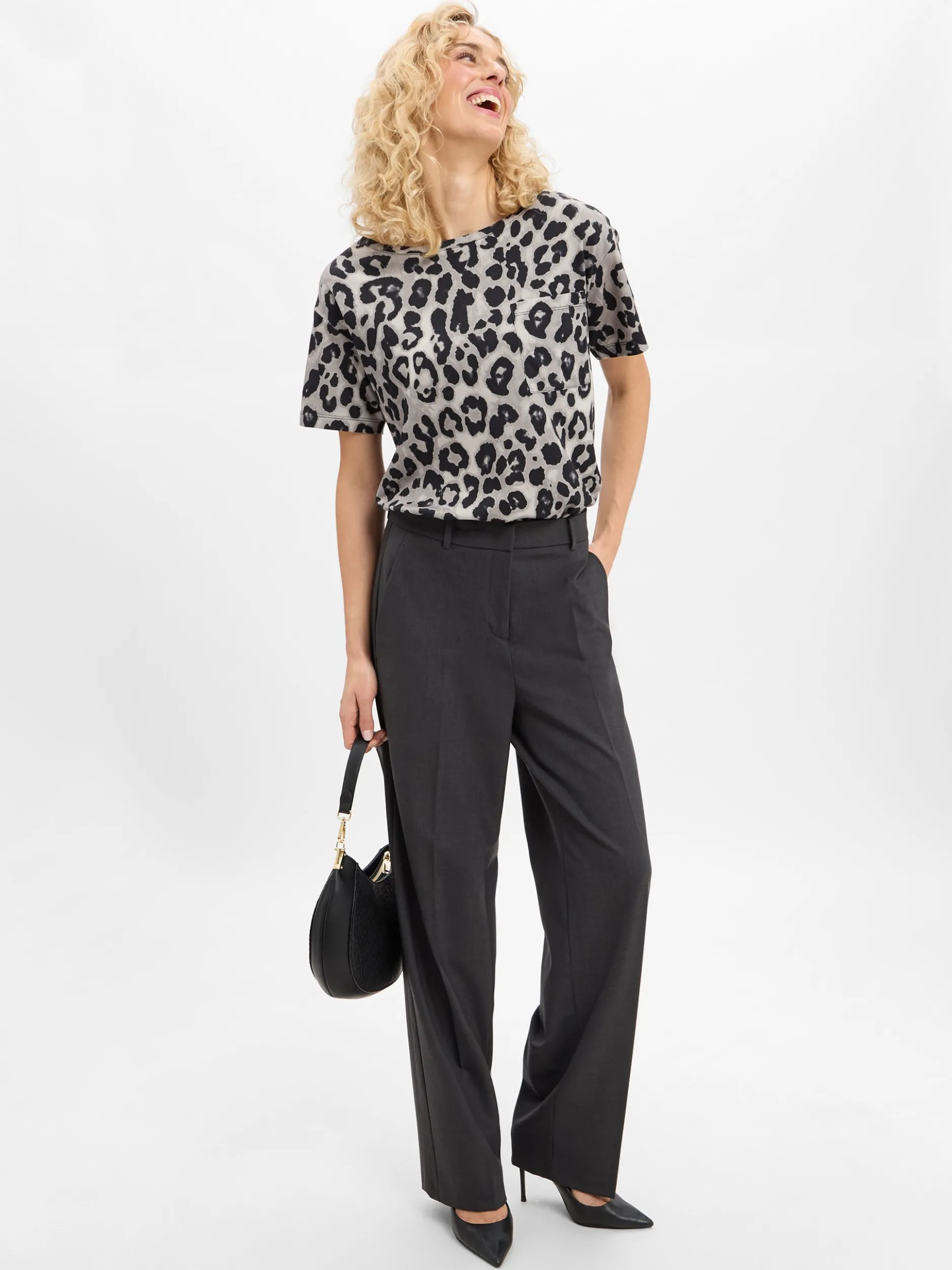 Cambio Damen Stoffhose - Glam in anthrazit