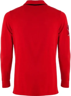 Carisma Herren Langarm-Polo in rot - Ärmel: langarm
