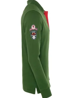 Carisma Herren Langarm-Polo in khaki - Ärmel: langarm