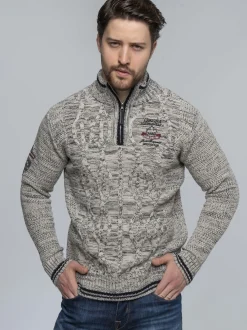 Carisma Herren Pullover in beige - Ärmel: langarm