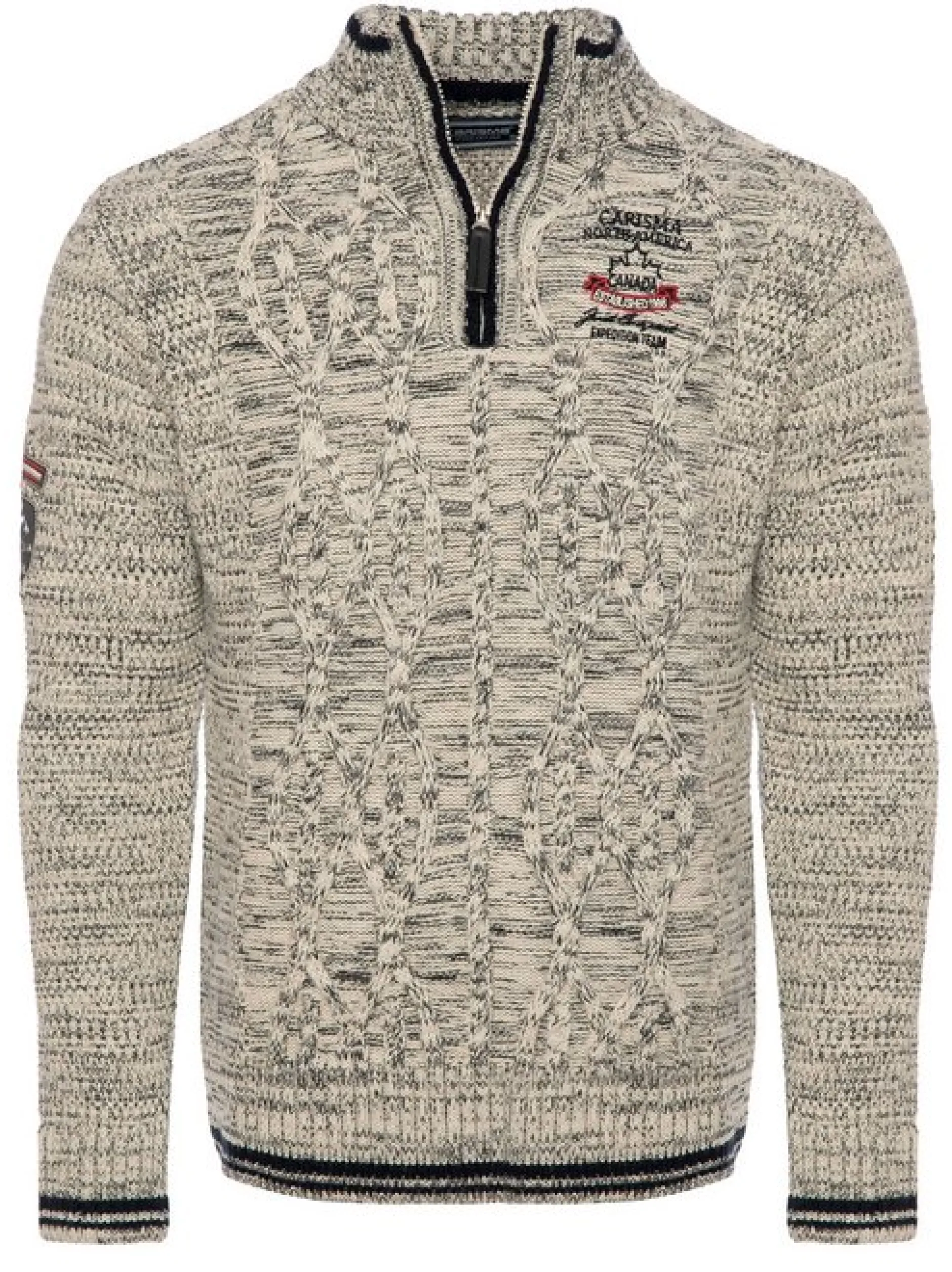 Carisma Herren Pullover in beige - Ärmel: langarm