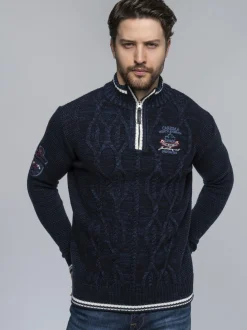 Carisma Herren Pullover in blau - Ärmel: langarm