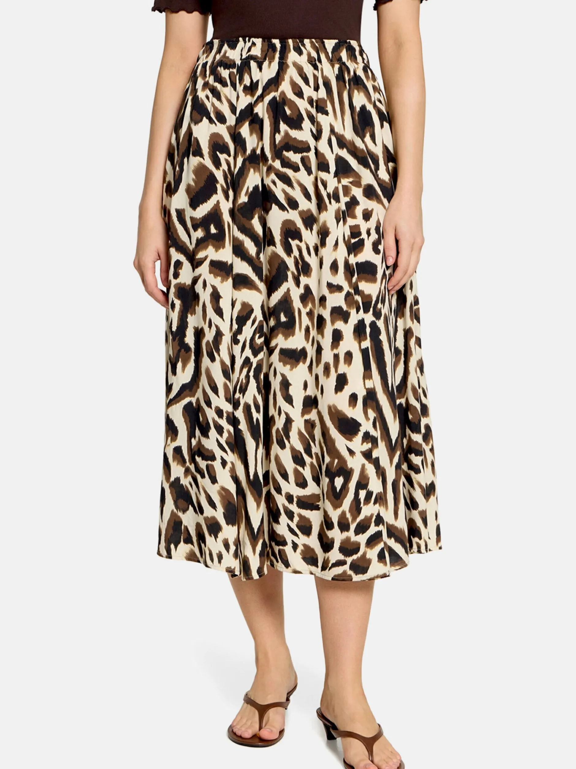 Cartoon Damen A-Linien-Rock in mehrfarbig beige