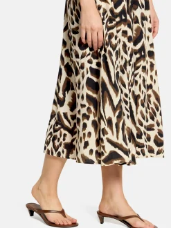 Cartoon Damen A-Linien-Rock in mehrfarbig beige