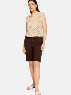 Cartoon Damen Bermudas in braun