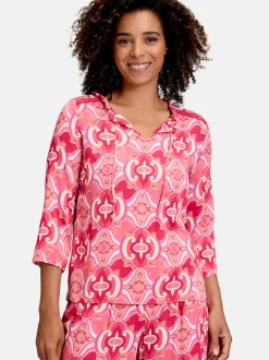 Cartoon Damen Casual-Bluse in rot mehrfarbig