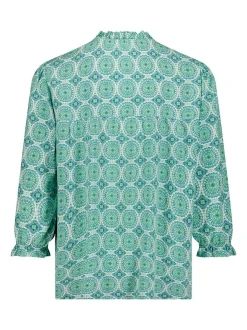 Cartoon Damen Casual-Bluse in mehrfarbig petrol