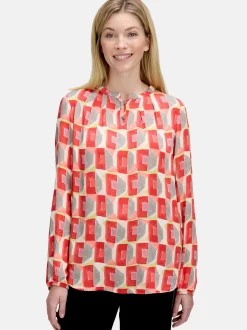 Cartoon Damen Casual-Bluse in rot mehrfarbig