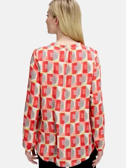 Cartoon Damen Casual-Bluse in rot mehrfarbig