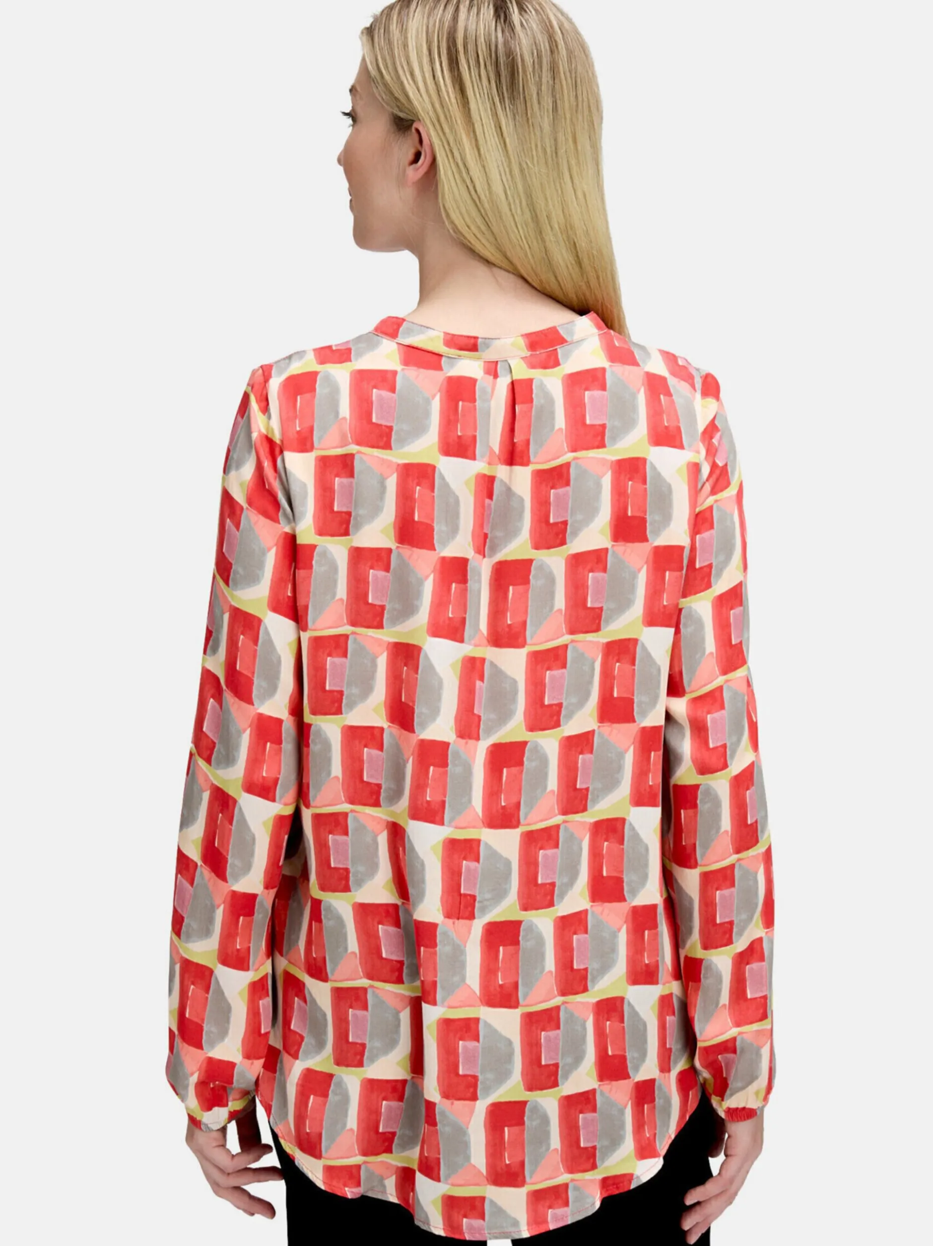Cartoon Damen Casual-Bluse in rot mehrfarbig
