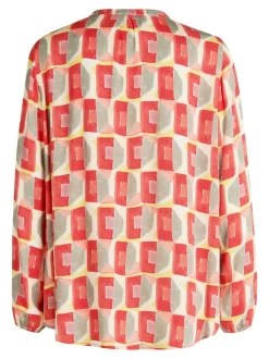 Cartoon Damen Casual-Bluse in rot mehrfarbig