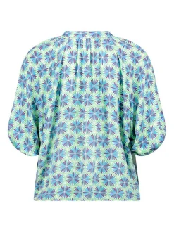 Cartoon Damen Casual-Bluse in mehrfarbig petrol