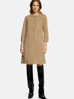 Cartoon Damen Casual-Kleid in braun camel