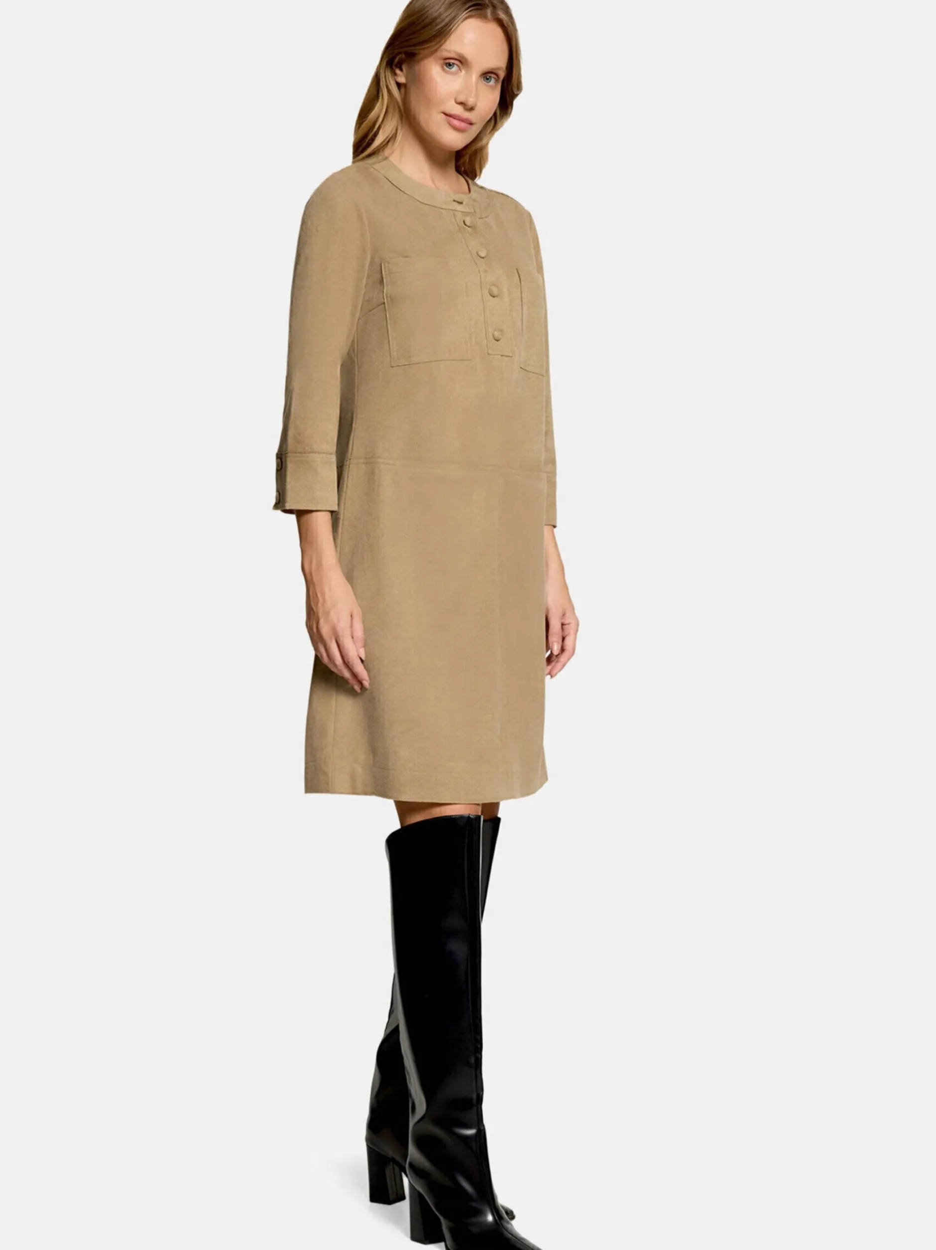 Cartoon Damen Casual-Kleid in braun camel
