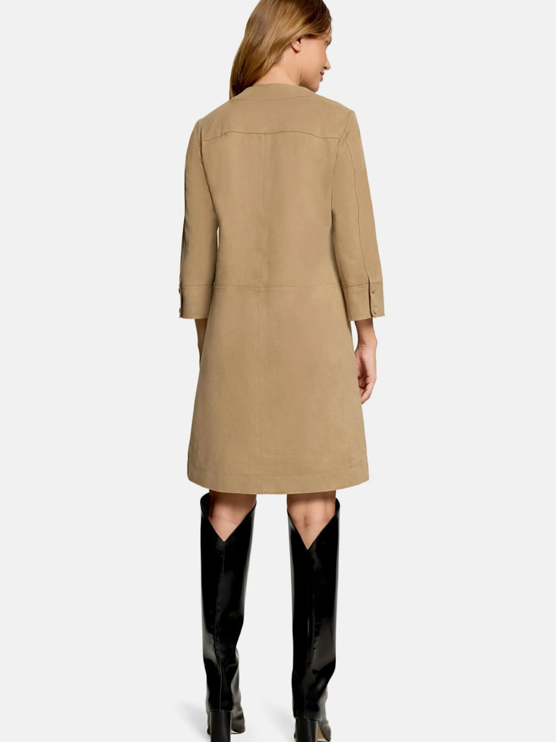 Cartoon Damen Casual-Kleid in braun camel