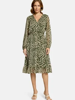 Cartoon Damen Chiffonkleid in mehrfarbig grün