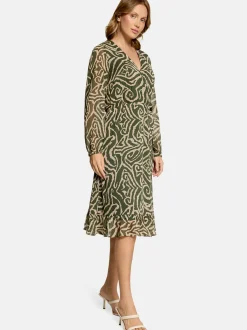 Cartoon Damen Chiffonkleid in mehrfarbig grün