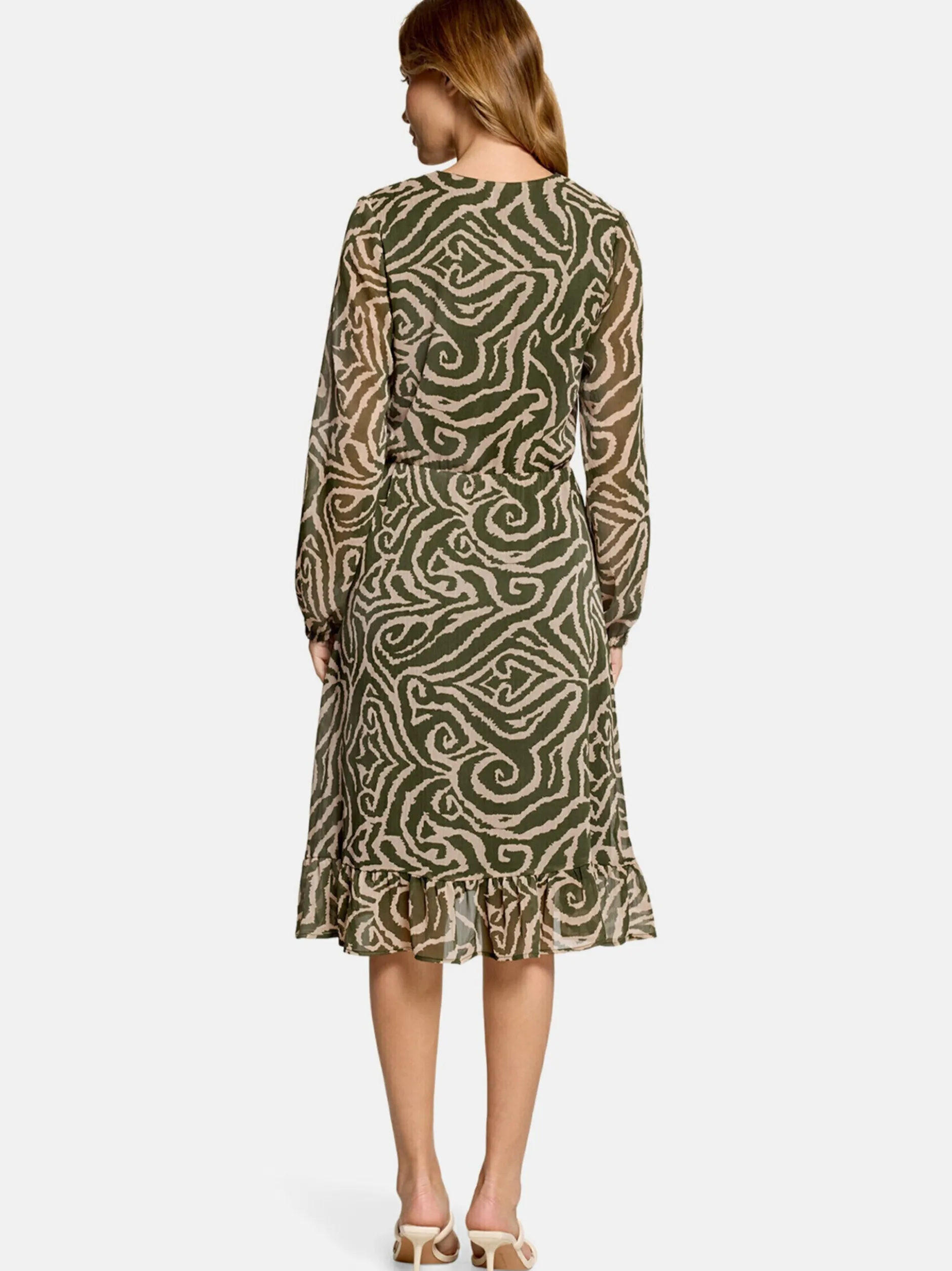 Cartoon Damen Chiffonkleid in mehrfarbig grün