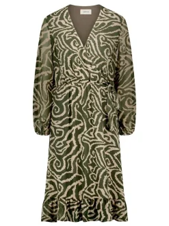 Cartoon Damen Chiffonkleid in mehrfarbig grün