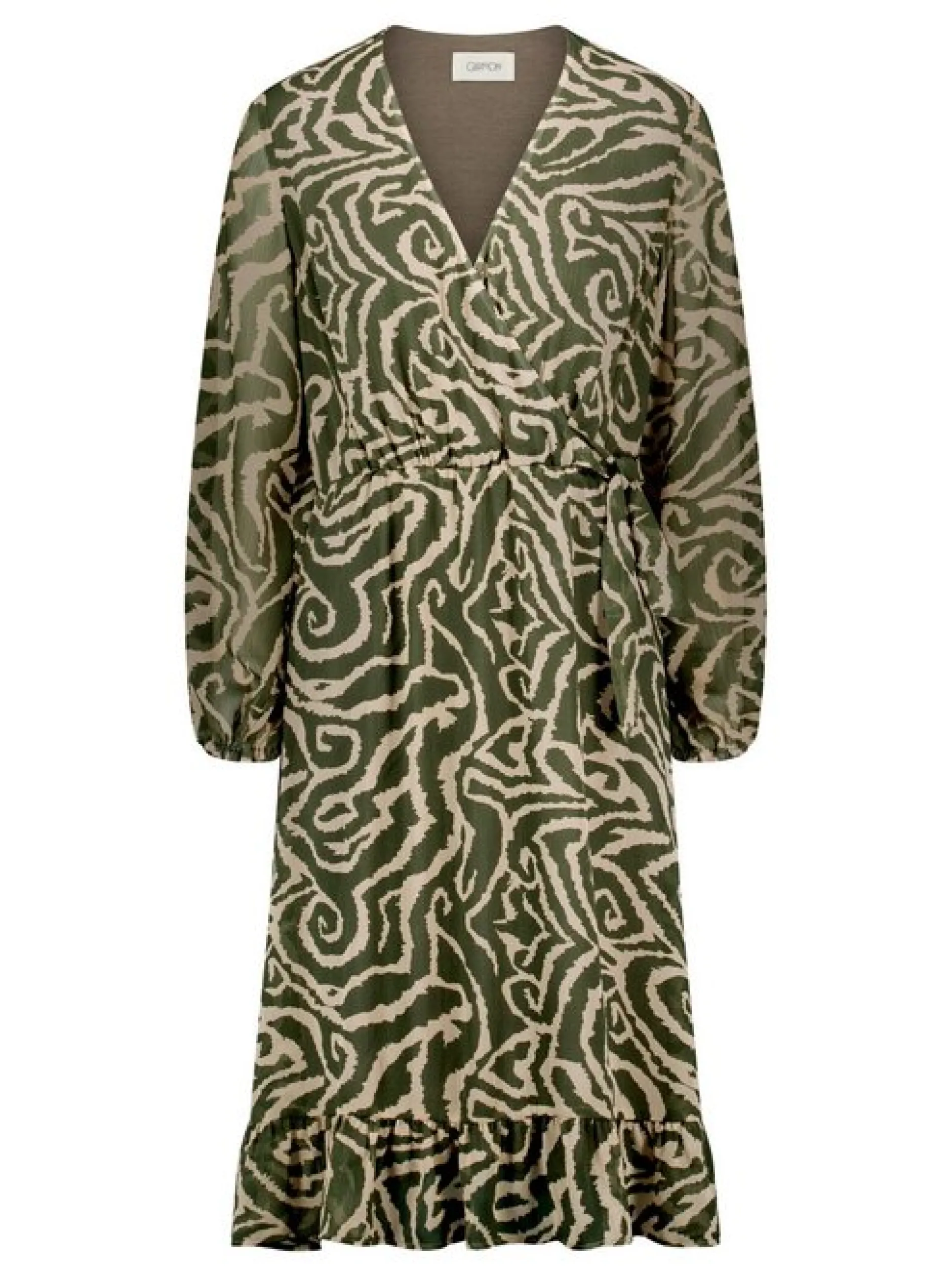 Cartoon Damen Chiffonkleid in mehrfarbig grün
