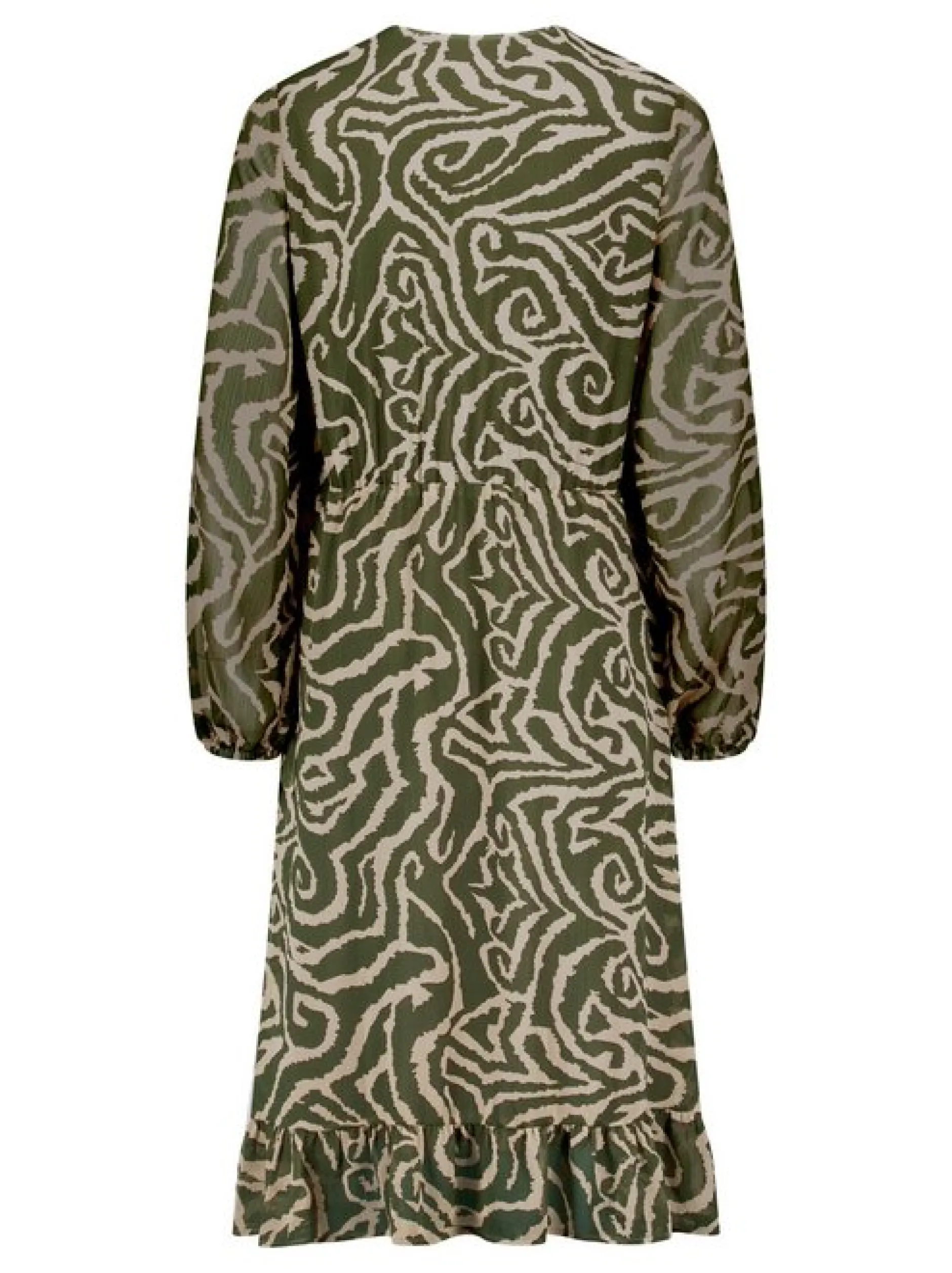 Cartoon Damen Chiffonkleid in mehrfarbig grün