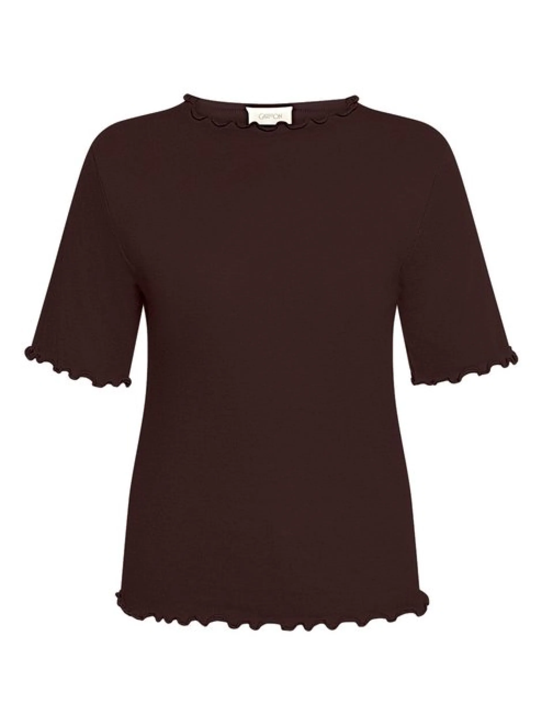 Cartoon Damen Halbarm-Shirt in braun