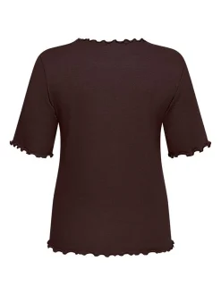 Cartoon Damen Halbarm-Shirt in braun